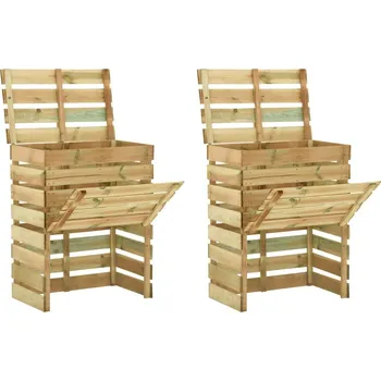 Kompostér vidaXL Laťkový zahradní kompostér 2 ks 80 x 50 x 100 cm borovice [3078136]