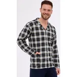 Černé kárované pánské pyžamo Cornette Plus 114/73 dł/r 3XL-5XL Velikost: 4XL