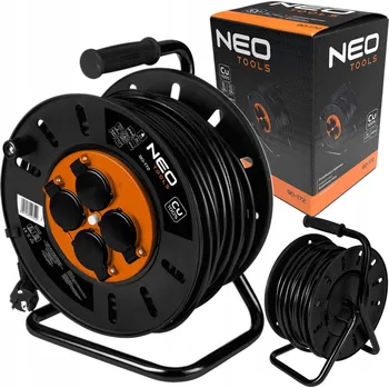 Napájecí kabel Prodlužovací Kabel na bubnu NEO TOOLS 40 m, 4 ks, černý