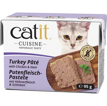 Krmivo pro kočku 12x95g Catit Cuisine Pâté Krůtí s kuřecím a šunkou vlhké krmivo pro kočky