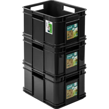 3x Kontejner BRUNO Eco Grafit M Odolný se 4 úchyty, modulární