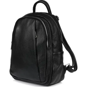 Městský batoh Batoh černý kožený italský formát A4 spousta kapes Vera Pelle C79