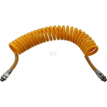 Zahradní hadice 9 x 12 - 3.5 m spirálová žlutá PU hadice s koncovkami M16x15 (ovládací okruh)