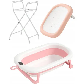 Koupání kojence Skládací vanička pro miminko se stojanem OLAF Lehátko Teploměr VELKÁ vana