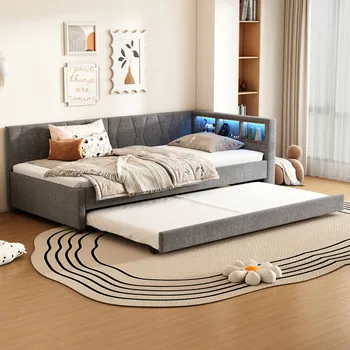 Postel Jednolůžková dřevěná postel Arhatreya 90x200 cm šedá