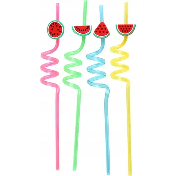 Plastová brčka pro opakované použití TORO 4ks meloun