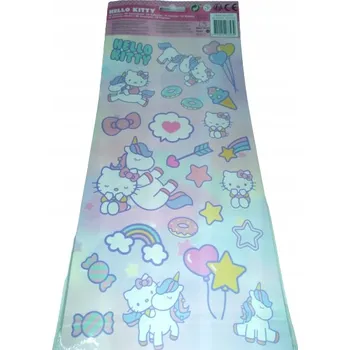 samolepka Samolepicí SAMOLEPKY Hello Kitty, aršík, 50 Ks , různé barvy, se silným lepidlem