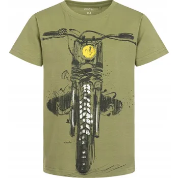 Dětská móda Chlapecké tričko zelené khaki Chlapecké tričko Motocykl 146 Endo