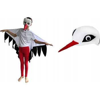 Karnevalový kostým SUPER sada Kostým Čápa Pelerína plus Čepice 2el MK500