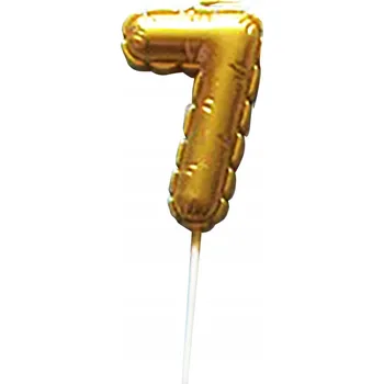 Dortová svíčka Dortová svíčka číslice "7" TORO zapichovací balónek 6cm