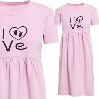 Dámská noční košile NOČNÍ NA KOJENÍ s rozepnutím, růžová XL