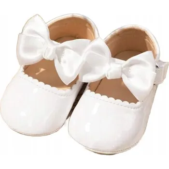 Capáčky Elegantní bílé Kojenecké boty s mašličkou, bílá barva, 6-12 měsíců