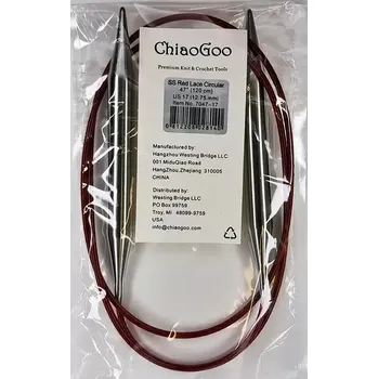 Jehlice ChiaoGoo Kruhové Fixní Jehlice 120Cm 12,75mm (ChiaoGoo RED Lace™ SS Circulars 47" 120Cm 12,75mm)