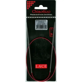 Jehlice ChiaoGoo Kruhové Fixní Jehlice 60Cm 2,75mm (ChiaoGoo RED Lace™ SS Circulars 24" 60Cm 2,75mm)