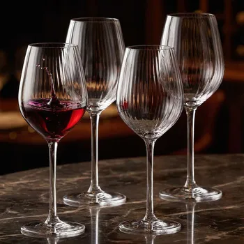 Sklenice Skleněné sklenice na červené víno PLISSE 500 ml 4 ks.