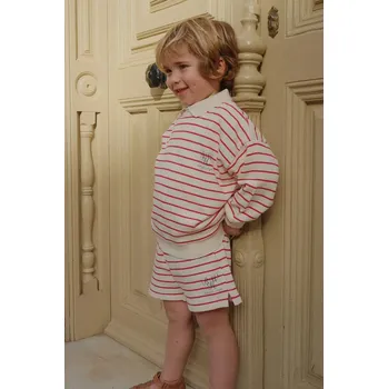 Pánské kraťasy Dětské bavlněné šortky Konges Sløjd RHW X KS LARGO SHORTS GOTS KS103607 červená 33X, vel. 86