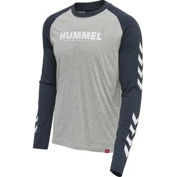 Pánské tričko Triko s dlouhým rukávem Hummel LEGACY BLOCKED T-SHIRT L/S 212874-7429 Velikost S