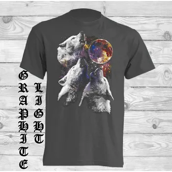 Pánské tričko levne-bavlnene-tricko-potisk-vlci-krvavy-Mesic Barva: Light graphite - světle grafitová, velikost: XL