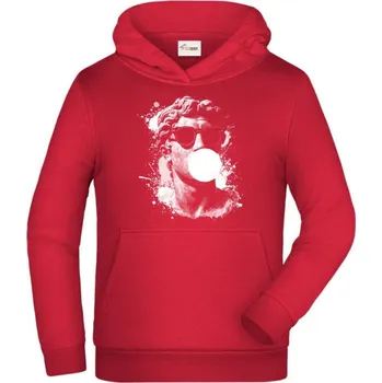 Pánské tričko David Cool, bílý tisk - Dětská mikina s kapucí - 164 cm