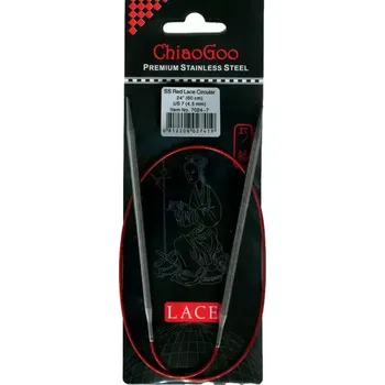 Jehlice ChiaoGoo Kruhové Fixní Jehlice 60Cm 4,5mm (ChiaoGoo RED Lace™ SS Circulars 24" 60Cm 4,5mm)