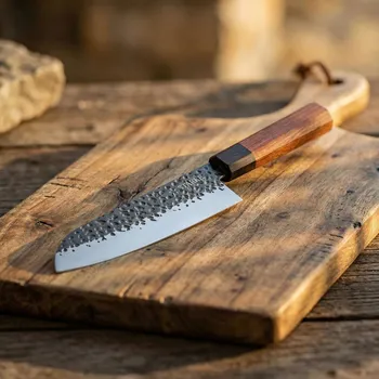 Kuchyňský nůž Santoku nůž ručně vyrobený z tvrdé oceli Starke Pro Toshiro 18 cm
