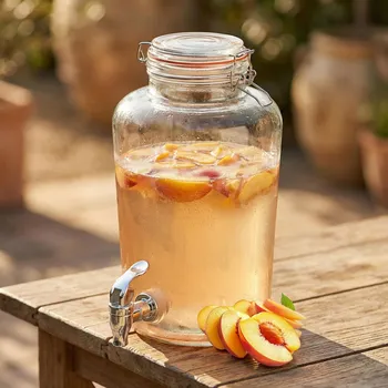 Dávkovač nápoje Skleněná nádoba na nápoje s kohoutkem TADAR ETAN 4 l