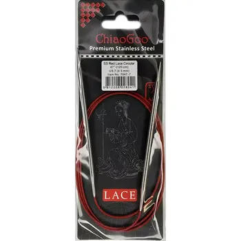 Jehlice ChiaoGoo Kruhové Fixní Jehlice 120Cm 4,5mm (ChiaoGoo RED Lace™ SS Circulars 47" 120Cm 4,5mm)