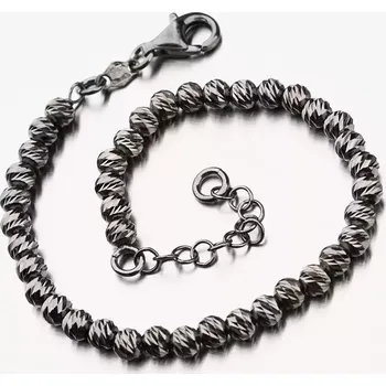 Šperk Černý náramek - stříbro 925 B2501149-0493-SLX délka 20 cm