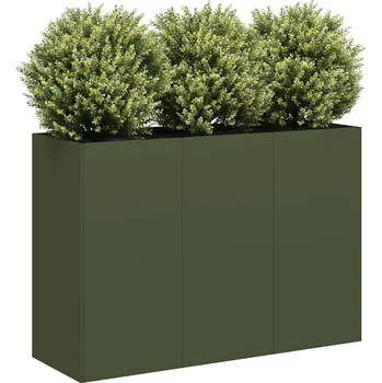 Truhlík vidaXL Truhlík olivově zelený 120x40x80 cm, studeně válcovaná ocel