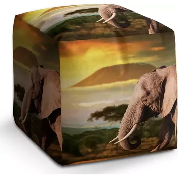 Taburet Sablio Taburet Cube Slon z profilu: 40x40x40 cm