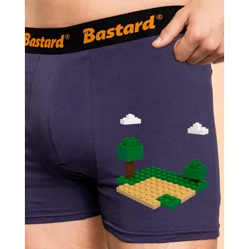 Trenýrky Bastard Lego postava z vlastní fotky boxerky Blue Navy