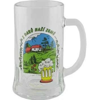 Sklenice Půllitr "Z darů naší země" (Skleněný půllitr na pivo)