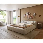 DELIFE Čalouněná postel Cutio 180x200 cm látka Měkký béžová