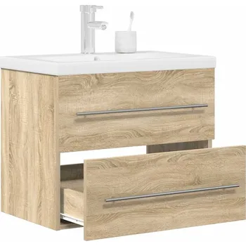 Koupelnový nábytek 2dílný set koupelnového nábytku dub sonoma kompozitní dřevo Hnědá3324965