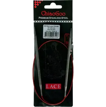 Jehlice ChiaoGoo Kruhové Fixní Jehlice 60Cm 5mm (ChiaoGoo RED Lace™ SS Circulars 24" 60Cm 5mm)