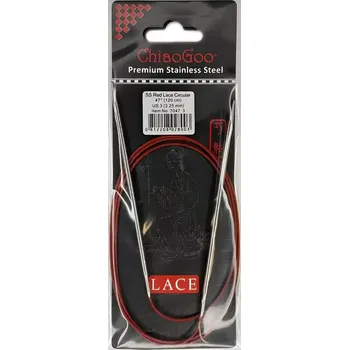 Jehlice ChiaoGoo Kruhové Fixní Jehlice 120Cm 3,25mm (ChiaoGoo RED Lace™ SS Circulars 47" 120Cm 3,25mm)