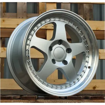 Disk Alu kola Racing Line HE750, 17x8 5x120 ET34, stříbrná + leštěný límec
