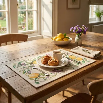 prostírání Prostírání GINA 33 × 45 cm béžové s citrony a květy