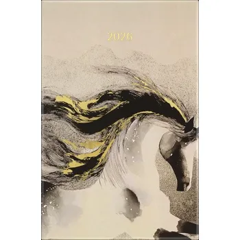 Diář Moleskine 12 Monate Das Jahr des Pferdes Wochen-Notizkalender 2026 L/A5, 1 Wo = 1 Seite, liniert, fester Einband, Kalligrafie, mit Box (EN)