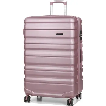 Velký cestovní kufr s expandérem ABS,TSA 100l Worldline 628 růžová světle