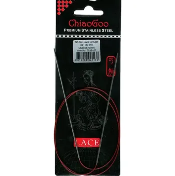 Jehlice ChiaoGoo Kruhové Fixní Jehlice 80Cm 1,75mm (ChiaoGoo RED Lace™ SS Circulars 32" 80Cm 1,75mm)