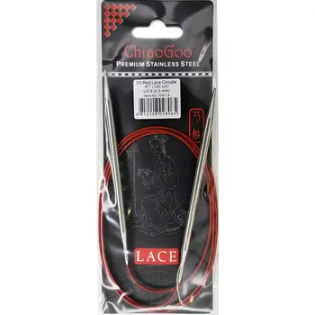 Jehlice ChiaoGoo Kruhové Fixní Jehlice 120Cm 5,5mm (ChiaoGoo RED Lace™ SS Circulars 47" 120Cm 5,5mm)