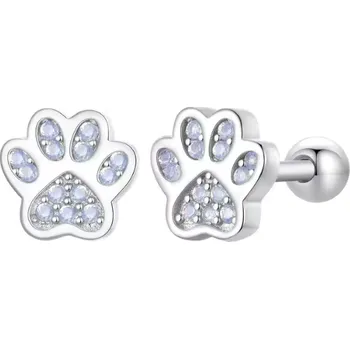 Náušnice For Silver Stříbrné puzetové náušnice ve tvaru tlapek s opálem - Stříbro 925