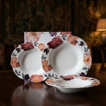 Talíř Porcelánové hluboké talíře DUO THE SECRET GARDEN SPRING ROSES 22 cm 2 ks