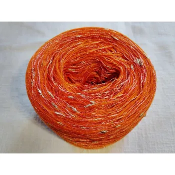 Příze Merino Mandarine lux 2-nitka 1000m s nopkovou nitkou (Melírové merino klubko s nopky Mandarine lux)