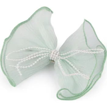 Náramek Sponka do vlasů mašle, střední, 6 zelená past.sv.