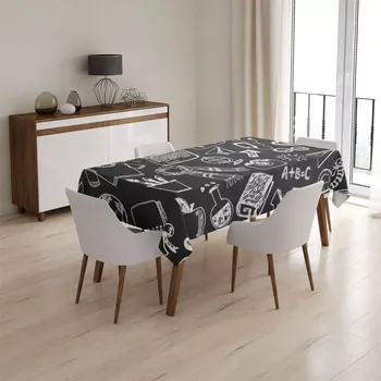 ubrus Sablio Ubrus Černobílá škola - 130x130 cm