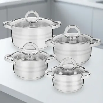 Sada nádobí Sada 4 nerezových hrnců s pokličkami KONIGHOFFER ZEFIR