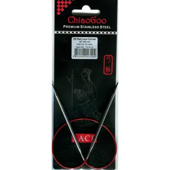 Jehlice ChiaoGoo Kruhové Fixní Jehlice 40Cm 3,75mm (ChiaoGoo RED Lace™ SS Circulars 16" 40Cm 3,75mm)