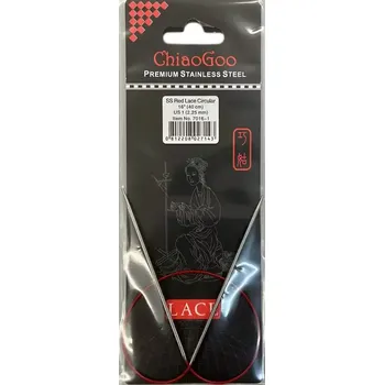 Nástroj na niť a příze ChiaoGoo Kruhové Fixní Jehlice 40Cm 2,25mm (ChiaoGoo RED Lace™ SS Circulars 16" 40Cm 2,25mm)